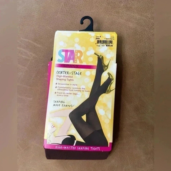 STAR POWER BY SPANX CENTER-STAGE High Waisted Shaping Tights Size F Java - Picture 1 of 3